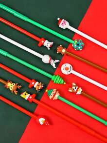 20 piezas - Bolígrafos navideños, bolígrafo de bola navideño de 0.5 mm con tinta de gel negra, bolígrafo de personaje navideño, bolígrafo de gel de dibujos animados navideños adecuado para útiles escolares y de oficina, papelería creativa de oficina, bolígrafo neutro de expresión demoníaca, bolígrafo de regalo lindo para Halloween, bolígrafo a base de agua, bolígrafo de firma de oficina, bolígrafo de rodillo negro de 0.5 mm a granel para suministros de fiesta de Halloween y Acción de Gracias, estilo aleatorio, Navidad