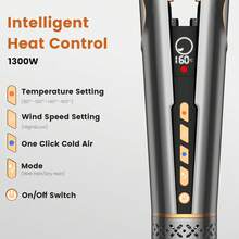 2-In-1 Negative Ion Hair Dryer & Straightener, High-Speed Airflow + Fast Heating + 3 Temperature Settings + LCD Display & Auto Shut-Off, Suitable For All Hair Types, Great Gift For Holidays, Travel & Commute