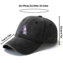 Fashionable And Versatile Washed Baseball Cap, Unisex Hat With  Printed Letters, Casual Outdoor Cap,  Hip-Hop Style, Perfect For Vacations And Camping, Ideal Gift For Boyfriends And Girlfriends - L - View 2