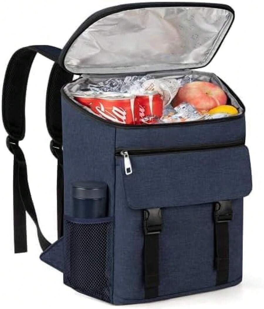 Nevera portátil, mochila térmica aislada, mochila nevera suave aislada a prueba de fugas, adecuada para picnics, camping, playa, senderismo - gris - Ver 1
