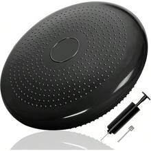 Cojín De Equilibrio De Estabilidad Al Aire Inflado, Core Balance Disc Trainer, Disco De Estabilidad Para Estado Físico Y La Estabilidad, Balancin Disc Para Ejercicio De Terapia Física Con Bomba - Negro - Ver 9