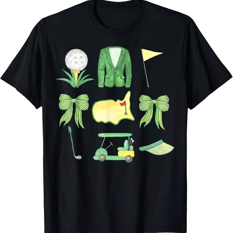 2025Coquette Bow Masters Golf Tournat Graphic Green Uni T-Shirt - Đen 10 - Xem 1
