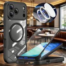 Hadaasi 1 ốp lưng mềm từ tính 360° màu đen, ốp lưng mềm từ tính hai mặt 360° cao cấp tương thích với Apple 17e/17 Air 16 15 14 13 12 11 Pro Max, bảo vệ toàn diện chống rơi vỡ, hỗ trợ sạc không dây cho 16E 16 15 14 Plus, ốp bảo vệ trong suốt tương thích với Samsung Galaxy S26Ultra/S26Plus/S26/A17/A07/S25FE/Poco/Honor 400Pro và Reno14 Pro và Honor 400/400Pro/400Lite, phiên bản quốc tế, không phải phiên bản nội địa. - màu đen - Xem 2