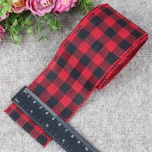 1pc Plaid Burlap Ribbons Wired Edge Tape Christmas Ribbon For Gift Wrapping DIY Hair Bows Christmas Decoration