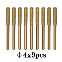 9pcs/15pcs Gold Titanium Plated Chainsaw Chain Grinding Heads, Rhinestone & Corundum Grinder Heads 4/4.8/5.5mm For Handheld Chainsaws, Logging Saws, Chain Sharpeners, Electric Rotary Files - Gold - View 12
