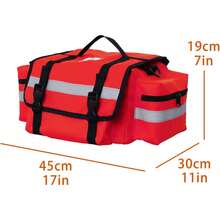 Bolsa de primeros auxilios vacía para traumatismos médicos de emergencia, organizador de bolsa de primeros auxilios EMS EMT, bolsa de hombro 17 x 11 x 7 pulgadas - Naranja - Ver 4