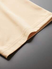 Popular  Men's Short Sleeve Shirts Never Give Up Letter Pattern Print Casual Summer Tops, Men's Fashion Casual Round Neck Short Sleeve, Suitable For Daily Wear And Various Occasions. Roomy And Comfortable - 杏色2 - 查看 4