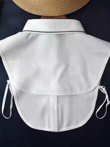 1 件女士大翻领雪纺假领，白色配饰女士 - 白色 - 查看 5