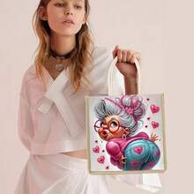 5D DIY Diamond Painting Kit - Handbag, Kissing/Funny Grandma/Cleopatra And Owl/Princess And Unicorn, Special Shaped Canvas Tote Bag For Art Craft, Shopping And Storage, Gift, Travel, Ideal For Women, Friends And Family, Suitable For Birthday, Wedding, Thanksgiving, Christmas, New Year And Party - Multicolor - View 7