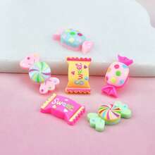 100pcs Slime Charms Resin Fake Candy Charms Kawaii Cute Set Mixed Assorted Sweets Flatback Slime Beads Making Supplies,Rainbow Flatback Resin Charm,For DIY Craft Making And Ornament Scrapbooking - 100PC - View 3