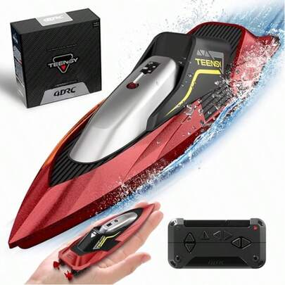 2025 NEW Mini Fast RC Boat For Pools And Lakes, 2.4 GHz 20+ MPH Racing Boats For Kids & Adults With Rechargeable Battery,Low Battery Alarm,Gifts For Boys Girls,Green And Red, Birthday Gifts, Holiday Gifts, Summer Outdoor Toys