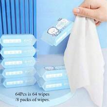 8pcs/Pack Portable Mini Wet Wipes, Convenient For Home And Travel Use, Disposable Cleaning Wet Tissues For Hand And Face Cleansing, Assorted Styles - Multicolor - View 14