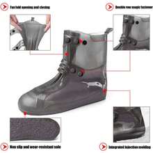 EstiloANNA TOSANI Cubierta Del Zapato Unisex Impermeable, Cubrezapatos Reutilizables Con Suela Antideslizante, Botas De Lluvia, Protector De Zapatos Con Botones, Resistentes A La Lluvia, Nieve Y BarroVersióN Mejorada - Extra Grande - Ver 4