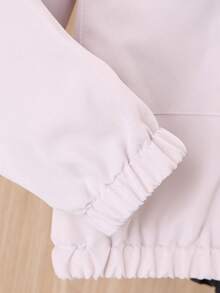 Girls' Plaid Print Patchwork Collar Casual Jacket, Autumn - Camel - View 5