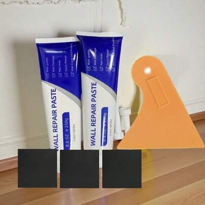 2 件 250 克墙面修补膏：白色填料 + 魔术工具，无胶无味，DIY 墙洞和裂缝修补