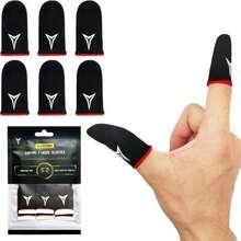6 Pack Mobile Phone Gaming Finger Sleeves, Nuozme Finger Sleeves Compatible With All Touchscreen Devices, 0.15mm Superconducting Nanofibers, Smooth Feel, Anti-Sweat, Extremely Thin, Red Edge - ColorD - View 9