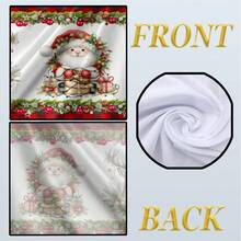 1 pieza Cortina decorativa navideña con bolsillo para barra, estampado de Papá Noel y renos, estampado plano de un solo lado, resistente a la decoloración, tela de poliéster de 150 g/m², filtro de luz grueso, suave y duradero, resistente a las arrugas, para todo el año, lavable, para cocina, dormitorio, sala de estar, decoración de fiesta de Navidad