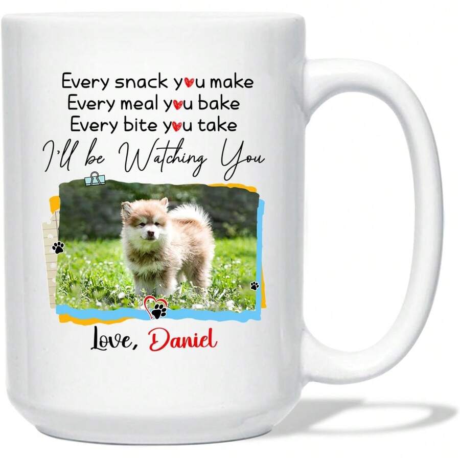 Every Snack/Meal/Every Bite You Take I'll Be Watch You Coffee Mug, Custom Picture & Name Dog Ceramic Cup 11 Oz 15 Oz, Personalized Photo Frame Dog Coffee Mug Gift For Dogs Lover Birthday Anniversary - Admit It Life Would Be Boring Without Us Mug - View 1