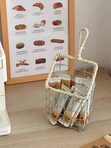 Prateleira flutuante Farida Bio de 1 peça, estante de parede e porta-revistas - Organizador de armazenamento suspenso de metal trançado à mão, moderno e minimalista, adequado para quartos e banheiros - Decoração de casa que economiza espaço, prateleira de banheiro, design moderno, superfície lisa