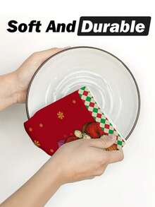 2 piezas/4 piezas/12 piezas Toallas de cocina con estampado de Papá Noel, toallas de baño con estampado festivo rojo navideño, toallas para fiestas navideñas al aire libre, decoración navideña para el hogar, decoración navideña de cocina, estilo moderno, secado rápido, material de microfibra súper suave, rectangular, 15.75IN*23.62IN/40*60CM con estampado digital, adecuado para decoración de fiestas al aire libre, regalos navideños
