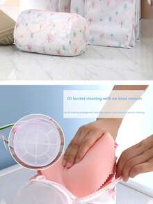 1件内衣洗衣袋，印花细网衣物护理袋套装，大号网眼胸罩护理袋，洗衣网袋 - 彩色 - 查看 11