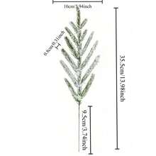 12pcs/6pcs/3pcs 31.5cm/12.4inch Artificial Christmas Decorative Pine Branches With Leaves, Home Outdoor Garden Decor, DIY Christmas Tree Branches & Leaves, DIY Wreath Materials, Wedding Decor, Valentine's Day & Christmas Gifts