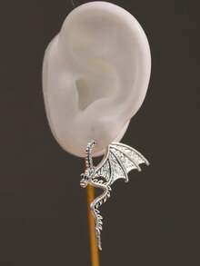 1 对哥特朋克龙可拆卸深色风格耳钉，适合女士，时尚夸张节日派对日常礼物