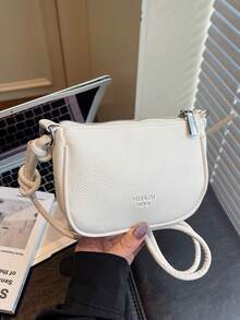 Mini Lychee Texture Crossbody Bag For Women, New Stylish Compact Versatile Daily Bag - White - View 6