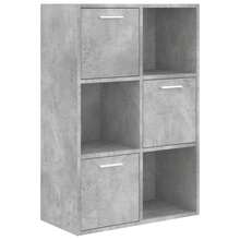 Mobiletto portaoggetti Larryhot grigio cemento 60x29,5x90 cm Legno ingegnerizzato, robusto e durevole, facile da montare, stile decorativo, adatto per riporre soprammobili, statuette, libri, piccoli oggetti, ecc. - Grigio - Visualizzare 2