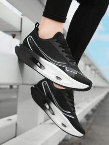 L.S.W.P Giày thể thao nam thoải mái, thường ngày mới - Giày thể thao nhẹ, đế đệm EVA, thích hợp cho phòng tập, chạy bộ vào mùa xuân/hè - Giày thể dục, giày thể thao mùa hè, phong cách thể thao thời trang, thoải mái và vừa vặn - màu đen - Xem 2