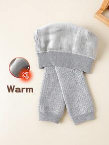 1 Pair Children's Capri-Length Tights, Girls Tights Winter Style, Thickened & Warm, Suitable For Outer Wear & Daily Outfits Baby Toddler Leggings