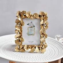 Picture Frame Vintage Gold Frames, Ornate Leaf Textured Hand-Crafted Resin With Glass Front, Gold Picture Frames For Tabletop Display, Retro Design Home Decor - Gold - View 8