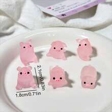 6pcs Cute Piggy Figurine Shoe Charms Set - Versatile & Stylish Plastic Accessories For Clogs & Sandals, Perfect For Personalizing Your Footwear, Shoe Decoration|Playful Design|Durable Plastic