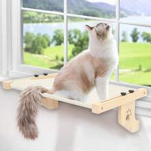 Percha de ventana para gatos, hamaca para gato, asiento resistente para ventana de gato, puede contener hasta 30 libras, no se requiere taladrar, colgando sobre la cama, al lado de la mesa, sofá - 1 - Ver 2