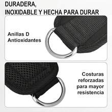 Reforzada Doble Anilla en D, Correas Acolchonadas,Elástico Ajustable,Correas de Tobillo de Fitness para Máquinas de Cable, Patada de Cadera Hacia Atrás y Estiramiento de Piernas Ejercicio para Hombres y Mujeres - Negro - Ver 3