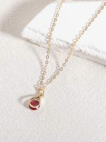 1 chiếc vòng cổ mặt đá quý hình trái tim và giọt nước thời trang, sáng bóng, thanh lịch, tối giản, Zirconia, thích hợp đeo hàng ngày, làm quà tặng cho gia đình và bạn bè - Vòng cổ hình giọt nước - Xem 24