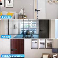 Cerradura Inteligente,Cerradura Electrónica 5 en 1,TUYA App Bluetooth,Huella Digital,Contraseña,Llave física,Tarjeta IC,Protección con Contraseña,Cerradura de  Fácil de Instalar(Negro) - 1 - Ver 10