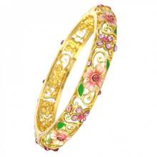 1pc Luxurious And Gorgeous National Style Cloisonné Oil-Dripping Lucky Four-Leaf Clover Single-Layer Bracelet, Fashionable, Elegant And High-End, Suitable For Girls To Wear Daily When Going Out, And Also A Surprise Gift For Family And Friends - 彩色 - 查看 5