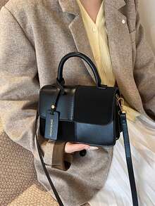New Stylish Simple Plaid Patchwork Handbag Tote Shoulder Crossbody Bag For Women,Fall Winter Crossbody Bag Small Vintage Plaid Pattern Purse With Top Handle & Adjustable Strap, Mini Phone Bag For Essentials, Black And Brown Tartan Handbag,[US Local Warehouse] Secret Santa Gifts For Women,Travel Essentials,School Supplies,The Best Gift Choice, Birthday Gift, Valentine's Day - Multicolor - View 9