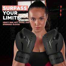 Guantes de Boxeo, Guantes de Lucha, Guantes de Entrenamiento para Hombres y Mujeres, Adecuados para Boxeo, Artes Marciales Mixtas, Sanda, Sparring, etc. - 10 onzas - Ver 7