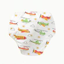 4 件卡通图案训练裤，可洗学习裤，透气训练布尿布，防漏，男女通用，四季婴儿内衣，婴儿可洗印花如厕训练裤，完美礼物 - 彩色 - 查看 22