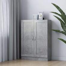 Librería Larryhot Gris Hormigón 82,5x30,5x115 cm Madera industrial, resistente y duradera, fácil de montar, estilo decorativo, adecuadA, Para guardar adornos, figuras, libros, pequeños objetos, etc. - Gris - Ver 1