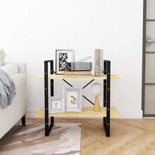 Librería Larryhot de 2 niveles 80x30x70 cm Madera maciza de pino, resistente y duradera, fácil de montar, estilo decorativo, adecuadA, Para guardar adornos, figuras, libros, pequeños objetos, etc. - Marrón - Ver 3