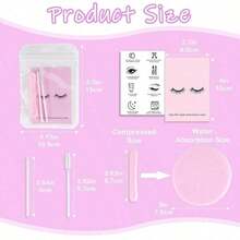 Disposable Eyelash Extension Kit 20 Set Eyelash Kit With Lash Spoolies Brush Lip Brush Compressed Facial Sponges Instruction Cards Style A