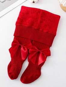 1 件女童纯色保暖内衬紧身裤，小女孩蝴蝶结保暖裤，保暖内衬，适合 5°C 以下，适合秋冬季 - 彩色 - 查看 11