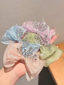 1 chiếc phụ kiện tóc cho tuổi teen, kẹp tóc nơ 3D cho bé gái, kẹp tóc tuổi teen, vương miện công chúa, phụ kiện trang trí tóc đa năng (Chỉ có thẻ giấy để trưng bày) - Kẹp đầu công chúa - Xem 7