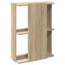Librería Larryhot de 3 niveles roble sonoma 60x30x80 cm, resistente y duradera, fácil de montar, estilo decorativo, adecuadA, Para guardar adornos, figuritas, libros, pequeños objetos, etc. - Marrón - Ver 6