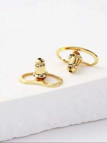 1 Pair Of European And American Fashionable And Simple Copper Pig Nose Ear Studs, Ear Blockage Auxiliary Device, Anti-Sagging DIY Accessory, Ladies' Ear Blockage, Festival Gift, Daily Use