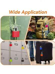 Suitcase Locks With Keys, Metal Padlocks Luggage Padlocks, Compact Size, Ideal For Travel Suitcases & Diaries, Includes 2 Keys, No Power Required, Perfect For Security & Labor Protection, Great As Christmas Or Halloween Gifts, Best For Christmas - Multicolor - View 6