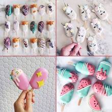 3 Pack Large Popsicle Molds 4 Cavities Cake Silicone Molds Oval Cakesicle Molds Homemade With Wooden Sticks